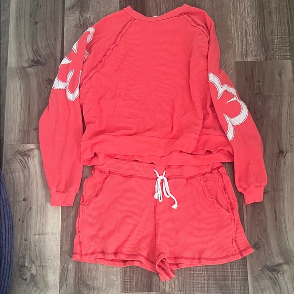 Free People Coral Lounge Set - Picture 1 of 3